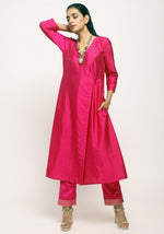 Thumbnail for trueBrowns Pink Angrakha Foil Pant - Distacart