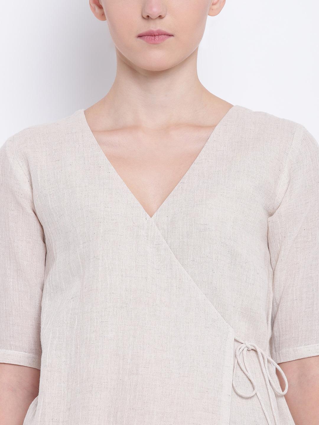 trueBrowns Beige Pure Cotton Angrakha - Distacart