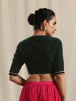 Thumbnail for trueBrowns Green Velvet Gota Blouse - Distacart