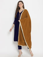 Thumbnail for trueBrowns Brown Velvet Shawl - Distacart