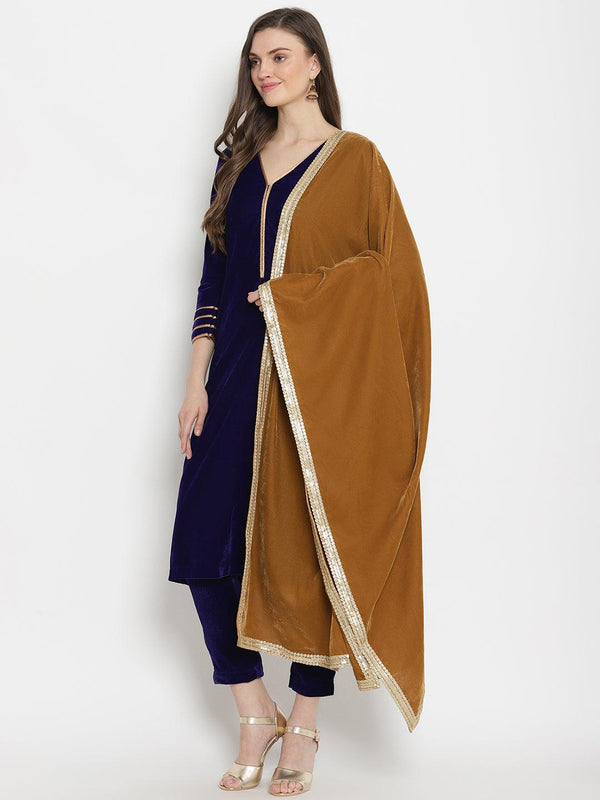 trueBrowns Brown Velvet Shawl - Distacart