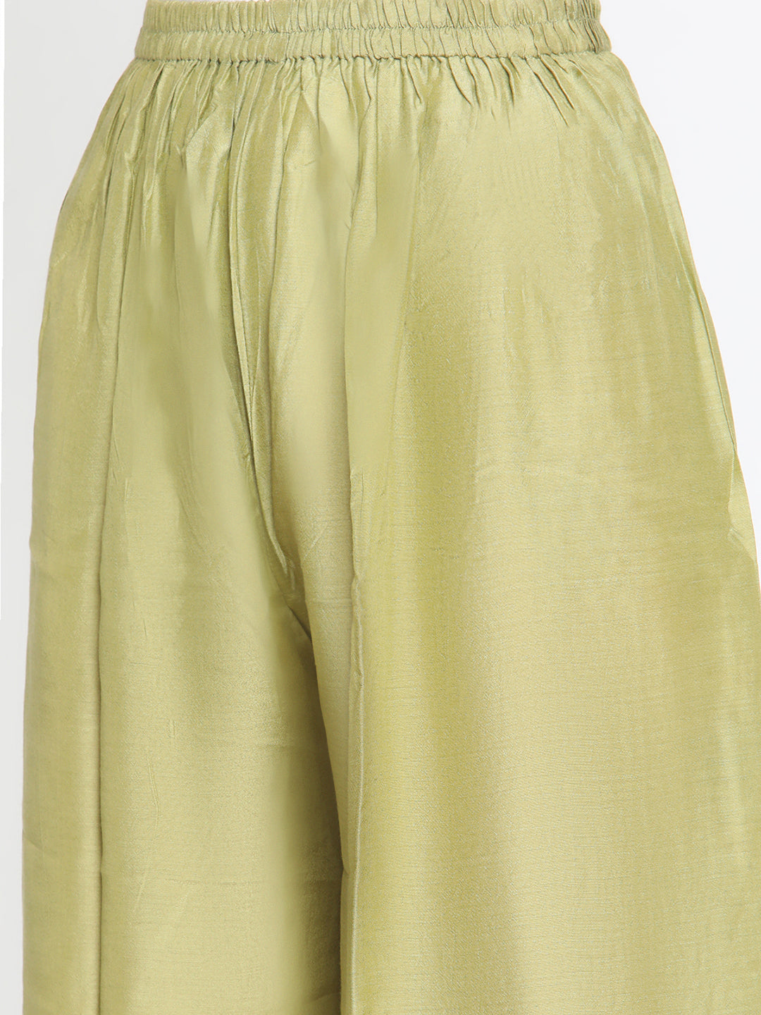 trueBrowns Silk Purple Gathered Sleeve Flared Kurta Palazzo Set - Distacart