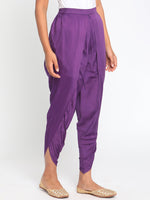 Thumbnail for trueBrowns Silk Purple Dhoti Pant - Distacart