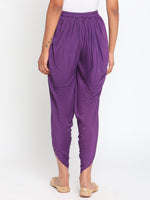 Thumbnail for trueBrowns Silk Purple Dhoti Pant - Distacart
