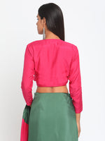 Thumbnail for trueBrowns Silk Pink Tie Up Blouse - Distacart