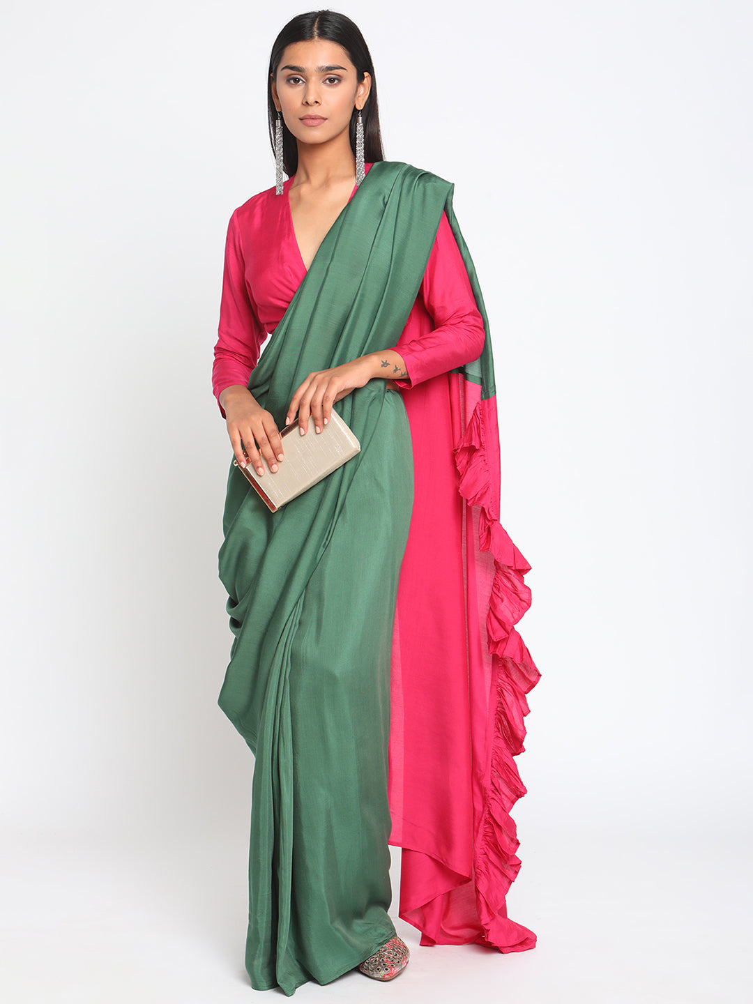 trueBrowns Silk Pink Tie Up Blouse - Distacart