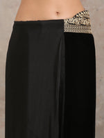 Thumbnail for trueBrowns Velvet Silk Embroidered Ready Pleated Saree - Distacart