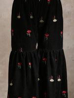 Thumbnail for trueBrowns Black Velvet Embroidered Kurta Sharara Set - Distacart