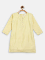 Thumbnail for Ahalyaa Yellow Poly Silk Kids Kurta Pant With Dupatta For Girls - Distacart