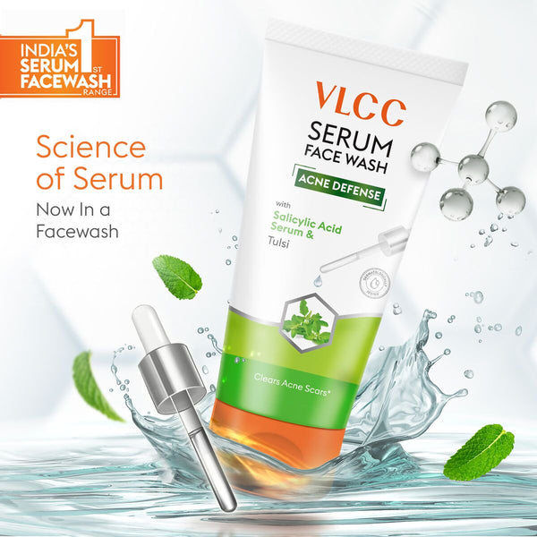 VLCC Acne Defense Serum Face Wash with Salicylic Acid Serum & Tulsi - Distacart