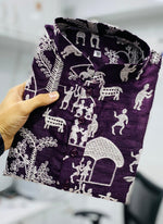 Thumbnail for Prazu Fashion Violet Lucknowi Silk Kurta With Pajama