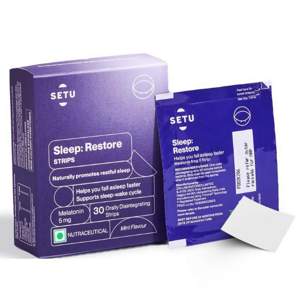 Setu Melatonin 5mg Promotes Relaxation & Sleep Strips