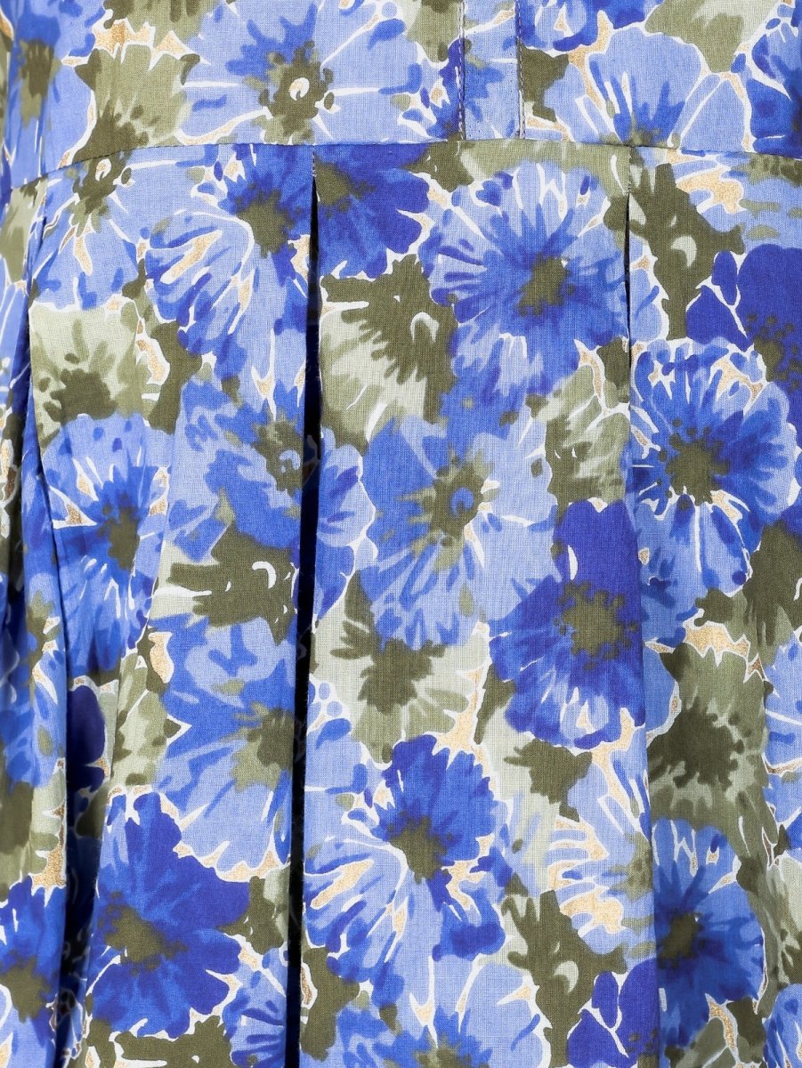 Aramya A-line Soft Cotton Gold foil Print Women's Kurta Set - Blue - Distacart