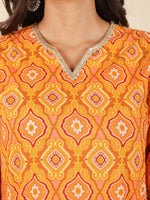 Thumbnail for Aramya Straight Soft Cotton Geometric Print Women's Kurta - Yellow - Distacart