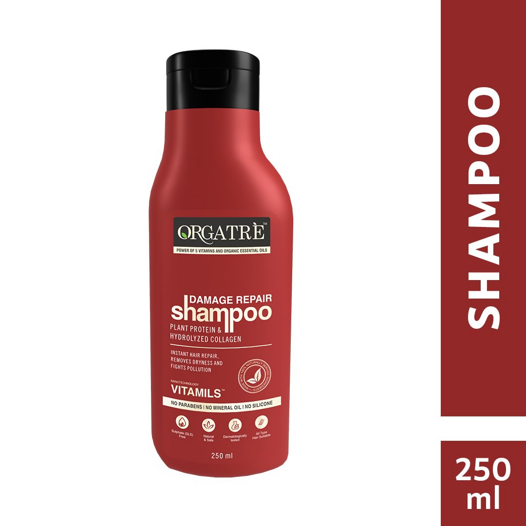 Orgatre Damage Repair Shampoo For Women & Men For Rough Dull & Damaged Hair With Protein & Hydrolyzed Collagen - Distacart