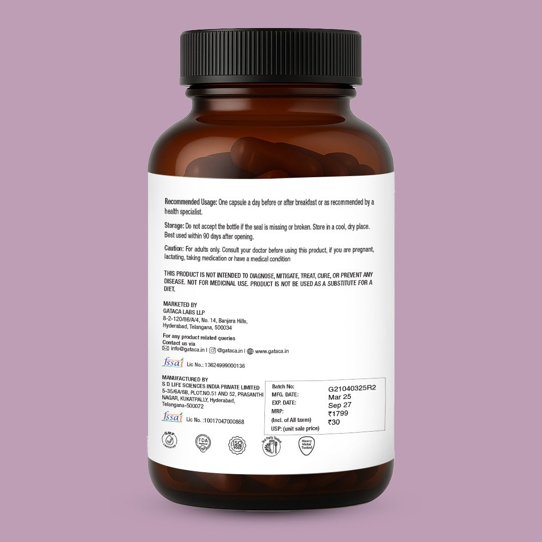 GATACA Pure Trans-Resveratrol - 250 mg Capsules for More Repair, Better Heart, More Life