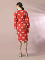 Thumbnail for Myshka Women's Rust Printed Round Neck Party Top With Skirt Co-ord set - Distacart