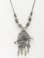 Thumbnail for NVR Women's Silver-Toned German Silver Oxidised Pendant with Chain - Distacart