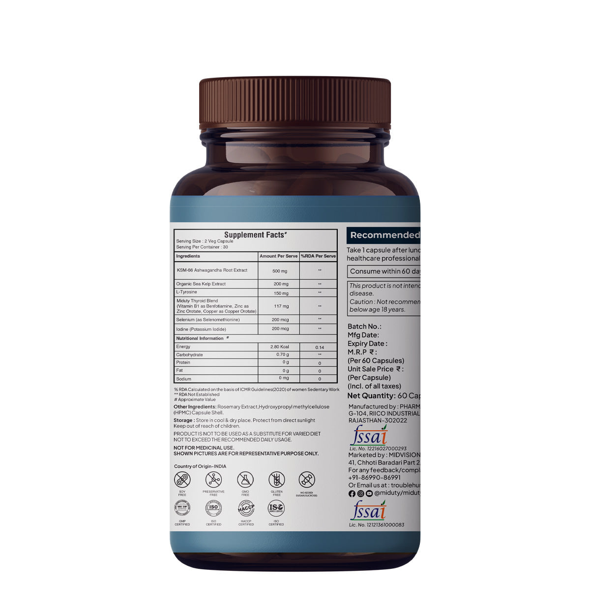 Miduty by Palak Notes Triple Thyroid Care Capsules - Distacart