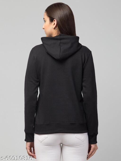 PAVONINE Black Color Butterfly-Design Pullover Hoodie Sweatshirt For Girls - Distacart