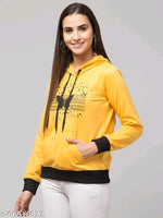 Thumbnail for PAVONINE Yellow Color Butterfly-Design Pullover Hoodie Sweatshirt For Girls - Distacart