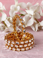 Thumbnail for Gold-Plated Alloy Kundan Studded 4 Bangle Set - The Pari - Distacart