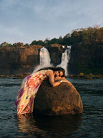 Thumbnail for trueBrowns Pink Cotton Ikat Sleeveless Dress - Distacart