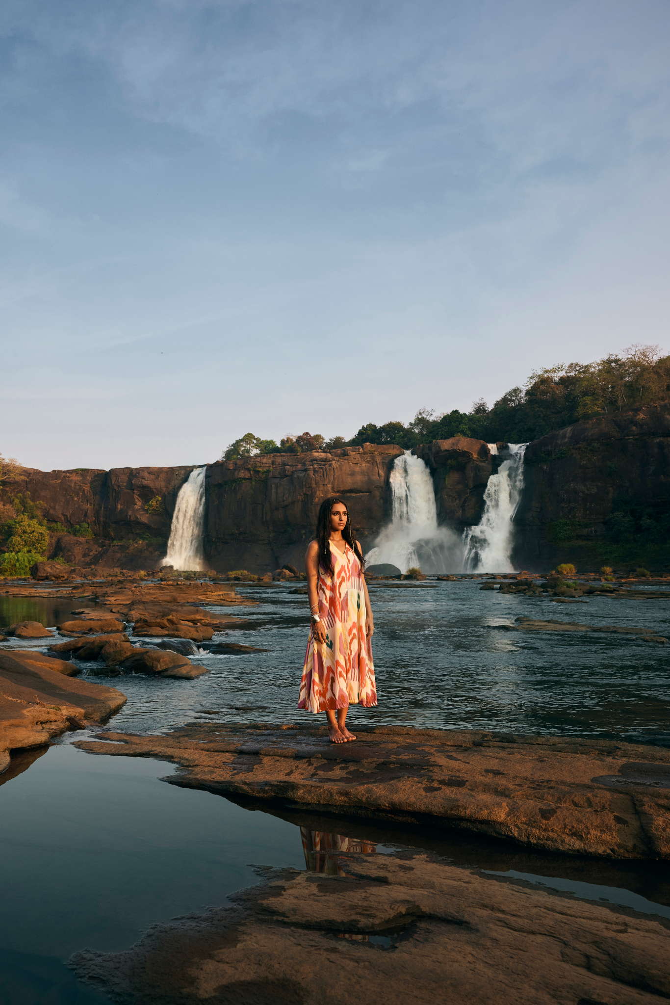 trueBrowns Pink Cotton Ikat Sleeveless Dress - Distacart