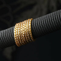Thumbnail for Afast Elegant Bridal & Wedding Party Fashion Bangle/Kada Set, Gold, Glass, Pack Of 8 Model No- A39 - Distacart