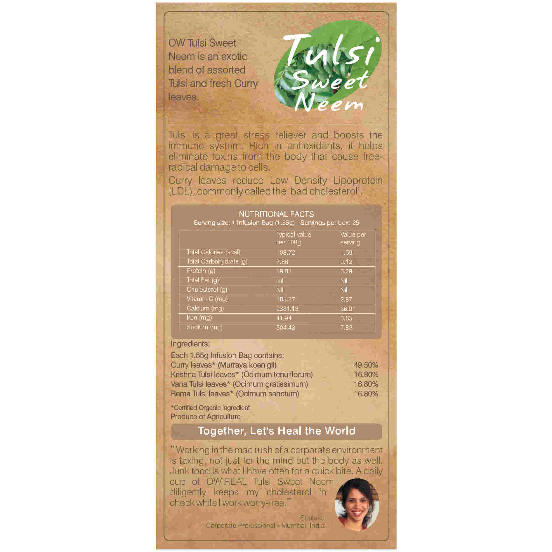 Organic Wellness Ow'real Sweet Neem Teabags - Distacart