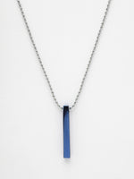 Thumbnail for NVR Men's Set of 2 Gold & Blue Geomatric Pendent With Chain - Distacart