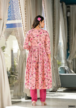 Thumbnail for Designer Stylish Light Pink Rubi Silk Stitched Suit With Dupatta - Kiyara - Distacart