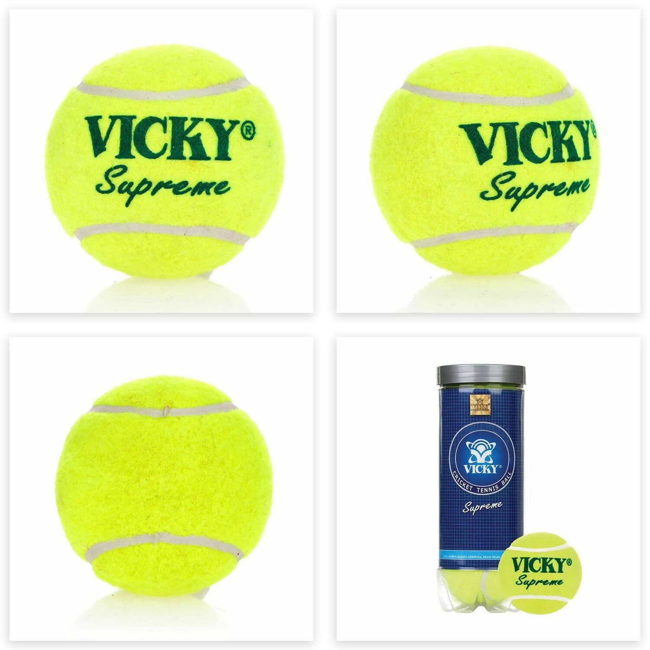 Vicky Supreme Yellow Tennis/Cricket Ball Heavy Multipurposeful Design & Durable Rubber Built - Distacart