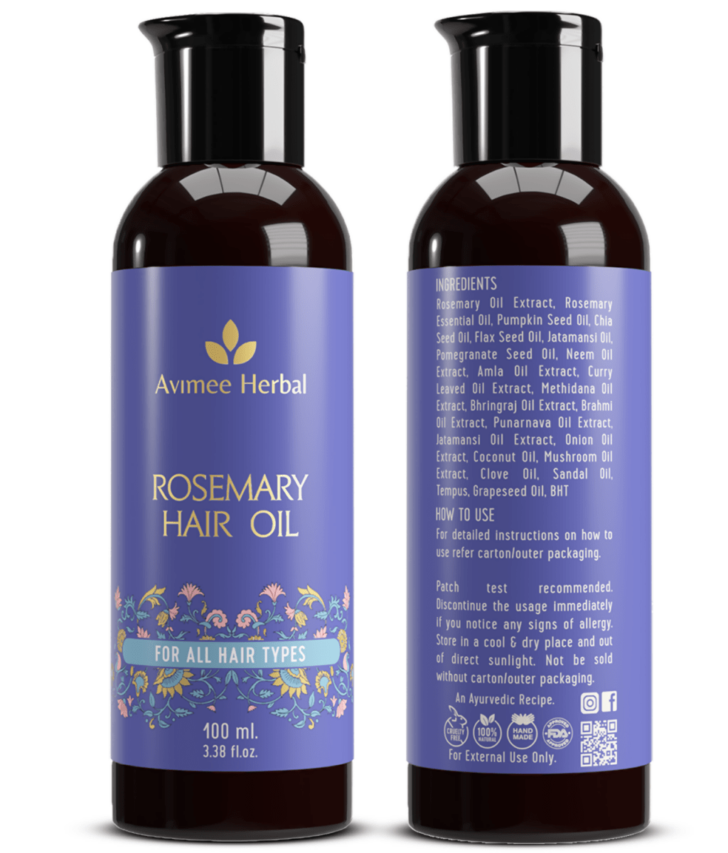 Avimee Herbal Rosemary Hair Care Routine Combo: Rosemary Water Spray & Rosemary Hair Oil - Distacart