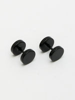 Thumbnail for NVR Men's Black Rhodium-Plated Metal Studs Earring - Distacart