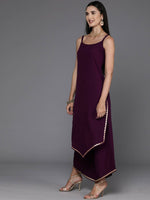 Thumbnail for Ahalyaa Women's Traditional wear Kurta Set - Burgundy - Distacart