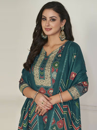 Thumbnail for Aastha Fashion Women's Multicolor Pashmina Digital Printed Kurta with Trouser & Dupatta - Distacart