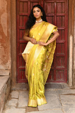 Thumbnail for Joban Fashion Yellow Pure Katan Pure Handloom Banarasi Silk Saree