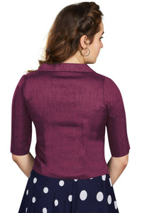 Thumbnail for Aastha Fashion Women's Women's Wine Art Silk Button Readymade Blouse - Distacart