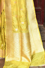 Thumbnail for Joban Fashion Yellow Pure Katan Pure Handloom Banarasi Silk Saree