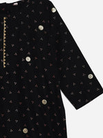 Thumbnail for Ahalyaa Black Crepe Kids Kurta Pants With Dupatta For Girls - Distacart