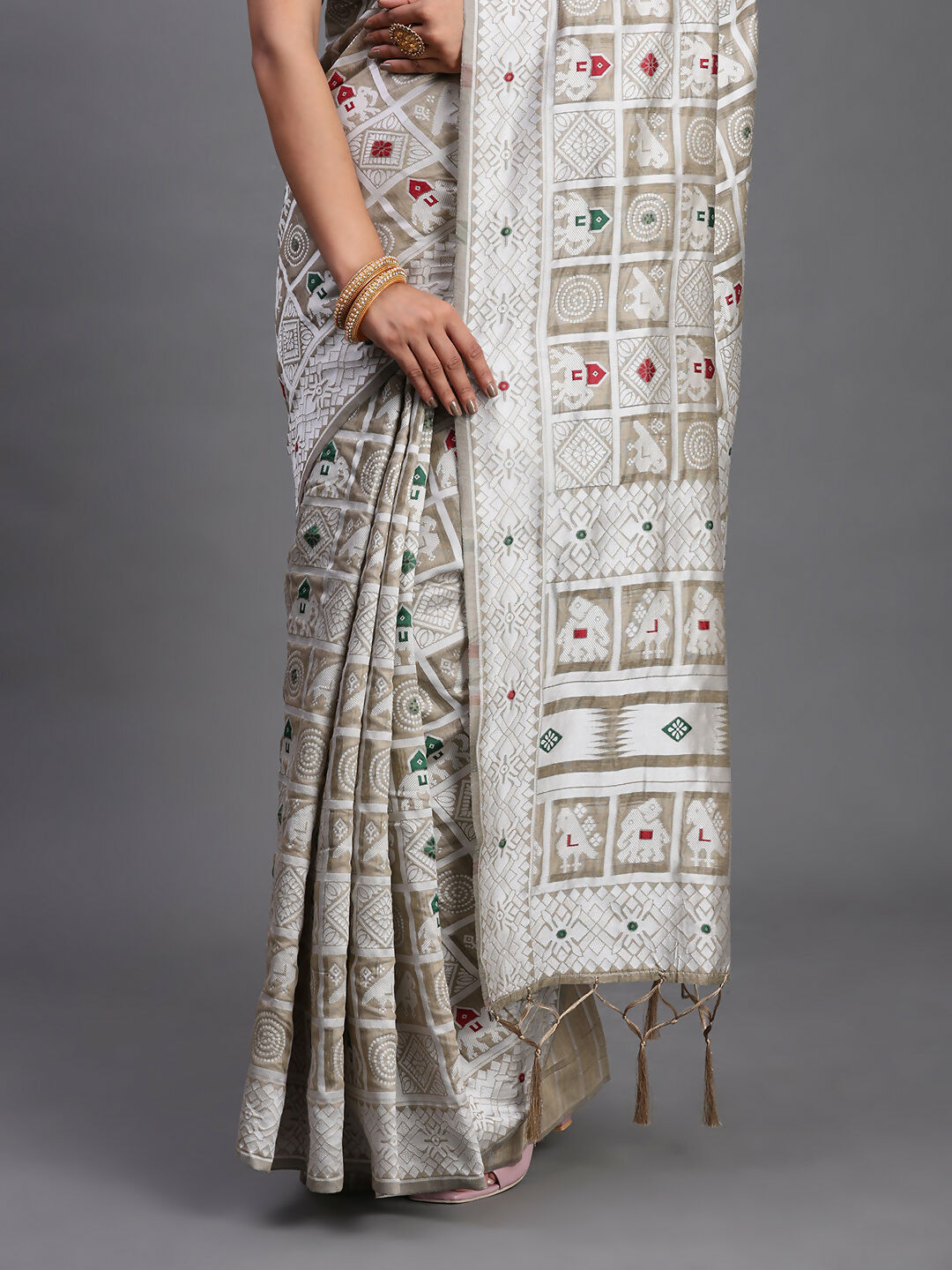 Astita Linen Cotton Beige Saree