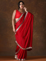 Thumbnail for Mitera Beads and Stones Pure Chiffon Saree - Distacart