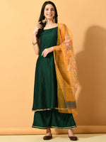 Thumbnail for Myshka Women's Green Solid Party Kurta Sets - Distacart