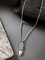 Thumbnail for NVR Men's Silver-Plated Stainless Steel Pendant with Chain - Distacart