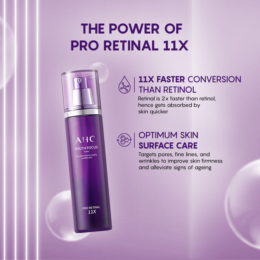 AHC Youth Focus Anti-Ageing Hydrating Face Toner With Pro Retinal 11X - Korean skincare