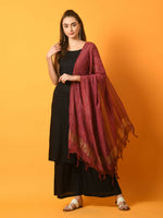 Thumbnail for Myshka Women's Black Solid Anarkali Party Kurta Set With Dupatta - Distacart