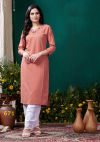 Thumbnail for Lyush Women Party Wear Hand Embroidery Worked Kurta With Pant - Pink