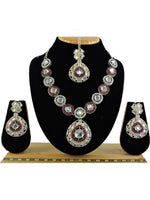 Thumbnail for Jewel City Alloy Gold- plated Maroon Jewellery Set