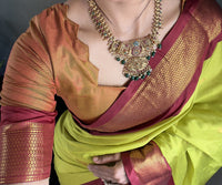 Thumbnail for Malishka Export Cotton Silk Woven Ready To Wear Saree With Blouse Piece - Brown